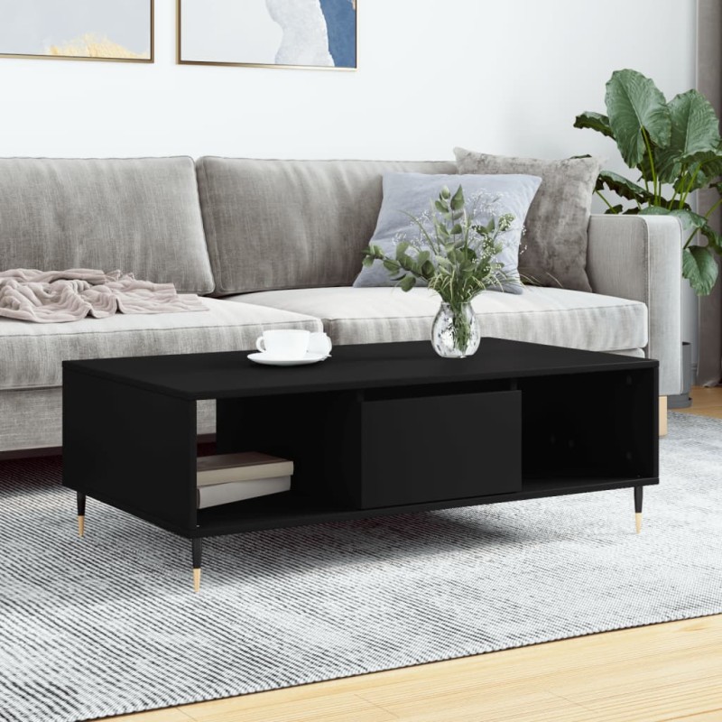 vidaXL Couchtisch Schwarz 104x60x35 cm Holzwerkstoff vidaXL Couchtisch Schwarz 104x60x35 cm Holzwerkstoff