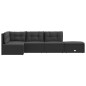 5-tlg. Garten-Lounge-Set mit Kissen Schwarz Poly Rattan 5-tlg. Garten-Lounge-Set mit Kissen Schwarz Poly Rattan