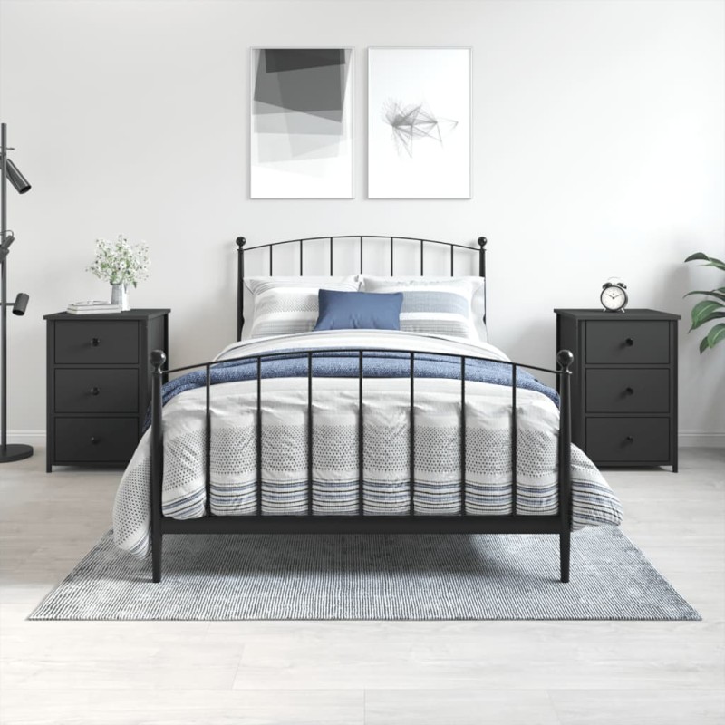 vidaXL Nachttische 2 Stk. Schwarz 40x36x60 cm Holzwerkstoff vidaXL Nachttische 2 Stk. Schwarz 40x36x60 cm Holzwerkstoff