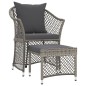 2-tlg. Garten-Lounge-Set mit Kissen Grau Poly Rattan 2-tlg. Garten-Lounge-Set mit Kissen Grau Poly Rattan