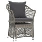 2-tlg. Garten-Lounge-Set mit Kissen Grau Poly Rattan 2-tlg. Garten-Lounge-Set mit Kissen Grau Poly Rattan