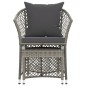 2-tlg. Garten-Lounge-Set mit Kissen Grau Poly Rattan 2-tlg. Garten-Lounge-Set mit Kissen Grau Poly Rattan