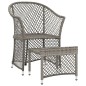 2-tlg. Garten-Lounge-Set mit Kissen Grau Poly Rattan 2-tlg. Garten-Lounge-Set mit Kissen Grau Poly Rattan