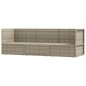 3-tlg. Garten-Lounge-Set mit Kissen Grau Poly Rattan 3-tlg. Garten-Lounge-Set mit Kissen Grau Poly Rattan