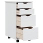 vidaXL Rollschrank mit Schubladen MOSS Weiß Massivholz Kiefer vidaXL Rollschrank mit Schubladen MOSS Weiß Massivholz Kiefer