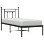 vidaXL Bettgestell mit Kopfteil Metall Schwarz 75x190 cm vidaXL Bettgestell mit Kopfteil Metall Schwarz 75x190 cm