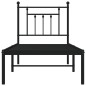 vidaXL Bettgestell mit Kopfteil Metall Schwarz 75x190 cm vidaXL Bettgestell mit Kopfteil Metall Schwarz 75x190 cm
