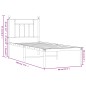 vidaXL Bettgestell mit Kopfteil Metall Schwarz 75x190 cm vidaXL Bettgestell mit Kopfteil Metall Schwarz 75x190 cm