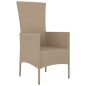 Gartenstühle mit Kissen 2 Stk. Poly Rattan Beige Gartenstühle mit Kissen 2 Stk. Poly Rattan Beige
