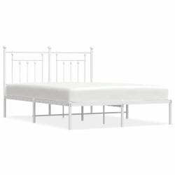 vidaXL Bettgestell mit Kopfteil Metall Weiß 140x200 cm