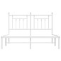 vidaXL Bettgestell mit Kopfteil Metall Weiß 140x200 cm vidaXL Bettgestell mit Kopfteil Metall Weiß 140x200 cm
