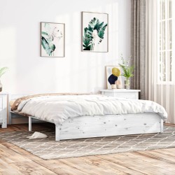 vidaXL Massivholzbett Weiß 140x190 cm