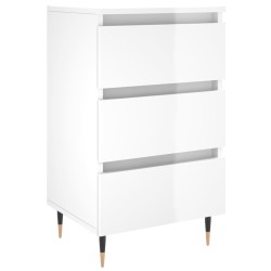 vidaXL Nachttisch Hochglanz-Weiß 40x35x69 cm Holzwerkstoff