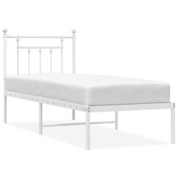 vidaXL Bettgestell mit Kopfteil Metall Weiß 75x190 cm
