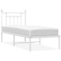 vidaXL Bettgestell mit Kopfteil Metall Weiß 75x190 cm vidaXL Bettgestell mit Kopfteil Metall Weiß 75x190 cm