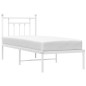 vidaXL Bettgestell mit Kopfteil Metall Weiß 75x190 cm vidaXL Bettgestell mit Kopfteil Metall Weiß 75x190 cm