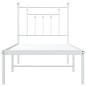 vidaXL Bettgestell mit Kopfteil Metall Weiß 75x190 cm vidaXL Bettgestell mit Kopfteil Metall Weiß 75x190 cm