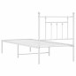 vidaXL Bettgestell mit Kopfteil Metall Weiß 75x190 cm vidaXL Bettgestell mit Kopfteil Metall Weiß 75x190 cm
