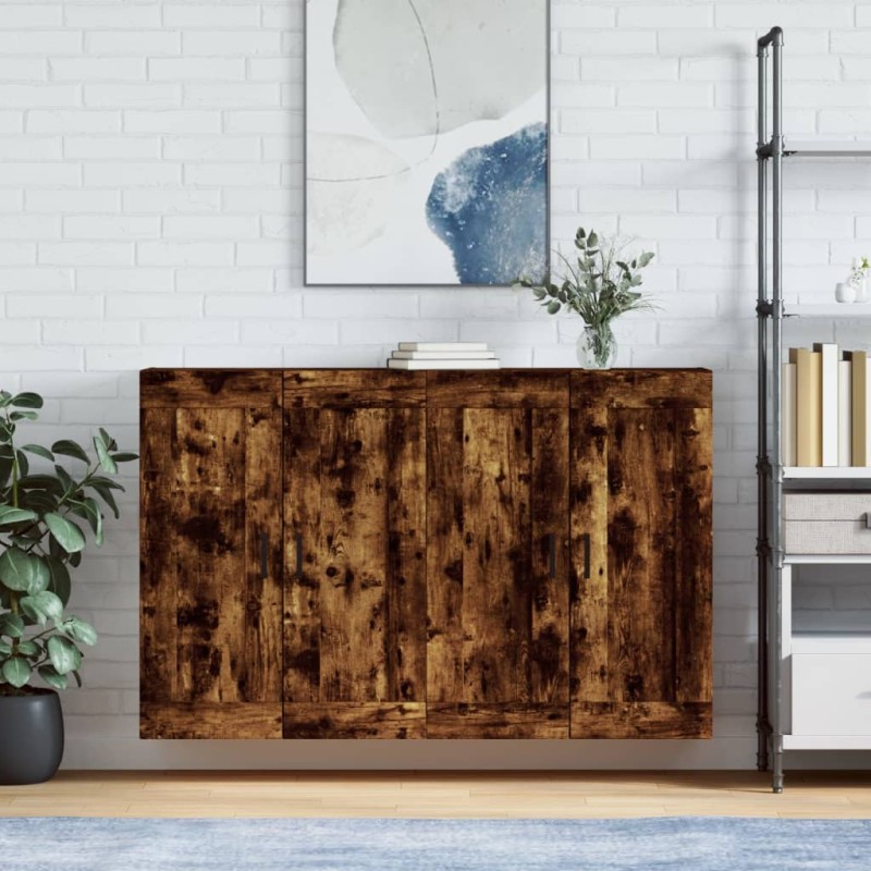 Wandschränke 2 Stk. Räuchereiche Holzwerkstoff Wandschränke 2 Stk. Räuchereiche Holzwerkstoff