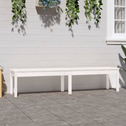 vidaXL Gartenbank 2-Sitzer Weiß 203,5x44x45 cm Massivholz Kiefer
