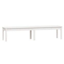 vidaXL Gartenbank 2-Sitzer Weiß 203,5x44x45 cm Massivholz Kiefer