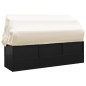 Outdoor-Loungebett mit Dach und Kissen Schwarz Poly Rattan Outdoor-Loungebett mit Dach und Kissen Schwarz Poly Rattan