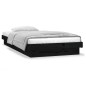 vidaXL Massivholzbett mit LEDs Schwarz 90x190 cm vidaXL Massivholzbett mit LEDs Schwarz 90x190 cm
