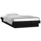 vidaXL Massivholzbett mit LEDs Schwarz 90x190 cm vidaXL Massivholzbett mit LEDs Schwarz 90x190 cm