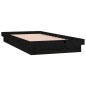 vidaXL Massivholzbett mit LEDs Schwarz 90x190 cm vidaXL Massivholzbett mit LEDs Schwarz 90x190 cm