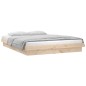 vidaXL Massivholzbett mit LEDs 140x190 cm vidaXL Massivholzbett mit LEDs 140x190 cm