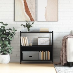 vidaXL Bücherregal Schwarz 80x30x78,5 cm Holzwerkstoff und Eisen
