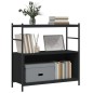 vidaXL Bücherregal Schwarz 80x30x78,5 cm Holzwerkstoff und Eisen vidaXL Bücherregal Schwarz 80x30x78,5 cm Holzwerkstoff und Eisen
