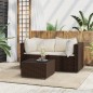 vidaXL 3-tlg. Garten-Lounge-Set mit Kissen Braun Poly Rattan vidaXL 3-tlg. Garten-Lounge-Set mit Kissen Braun Poly Rattan