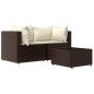 vidaXL 3-tlg. Garten-Lounge-Set mit Kissen Braun Poly Rattan vidaXL 3-tlg. Garten-Lounge-Set mit Kissen Braun Poly Rattan