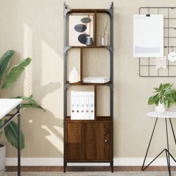 vidaXL Bücherregal mit Tür Braun Eiche 44,5x30x154,5 cm Holzwerkstoff