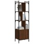 vidaXL Bücherregal mit Tür Braun Eiche 44,5x30x154,5 cm Holzwerkstoff vidaXL Bücherregal mit Tür Braun Eiche 44,5x30x154,5 cm Holzwerkstoff