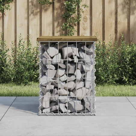 vidaXL Gartenbank aus Gabionen 33x31x42 cm Kiefernholz Imprägniert