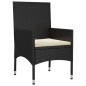 6-tlg. Garten-Lounge-Set mit Kissen Schwarz Poly Rattan 6-tlg. Garten-Lounge-Set mit Kissen Schwarz Poly Rattan