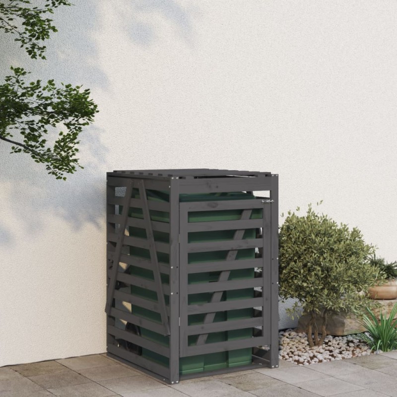 vidaXL Mülltonnenbox Grau 84x90x128,5 cm Massivholz Kiefer vidaXL Mülltonnenbox Grau 84x90x128,5 cm Massivholz Kiefer