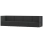 4-tlg. Garten-Lounge-Set mit Kissen Schwarz Poly Rattan