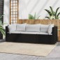 vidaXL 3-tlg. Garten-Lounge-Set mit Kissen Schwarz Poly Rattan vidaXL 3-tlg. Garten-Lounge-Set mit Kissen Schwarz Poly Rattan