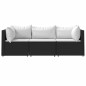 vidaXL 3-tlg. Garten-Lounge-Set mit Kissen Schwarz Poly Rattan vidaXL 3-tlg. Garten-Lounge-Set mit Kissen Schwarz Poly Rattan