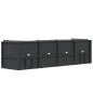 4-tlg. Garten-Lounge-Set mit Kissen Schwarz Poly Rattan