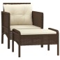 2-tlg. Garten-Lounge-Set mit Kissen Braun Poly Rattan 2-tlg. Garten-Lounge-Set mit Kissen Braun Poly Rattan