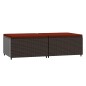vidaXL Gartenhocker mit Kissen 2 Stk. Braun Poly Rattan vidaXL Gartenhocker mit Kissen 2 Stk. Braun Poly Rattan