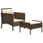 2-tlg. Garten-Lounge-Set mit Kissen Braun Poly Rattan 2-tlg. Garten-Lounge-Set mit Kissen Braun Poly Rattan