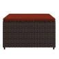 vidaXL Gartenhocker mit Kissen 2 Stk. Braun Poly Rattan vidaXL Gartenhocker mit Kissen 2 Stk. Braun Poly Rattan