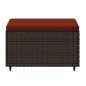 vidaXL Gartenhocker mit Kissen 2 Stk. Braun Poly Rattan vidaXL Gartenhocker mit Kissen 2 Stk. Braun Poly Rattan