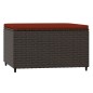 vidaXL Gartenhocker mit Kissen 2 Stk. Braun Poly Rattan vidaXL Gartenhocker mit Kissen 2 Stk. Braun Poly Rattan