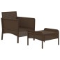 2-tlg. Garten-Lounge-Set mit Kissen Braun Poly Rattan 2-tlg. Garten-Lounge-Set mit Kissen Braun Poly Rattan